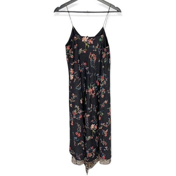 Sam Edelman Mixed Media Slip Dress Floral Cheetah Print Sleeveless Size 6 - Picture 5 of 12